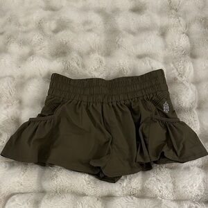 FP Movement/Free People Get Your Flirt On Shorts in Olive Green